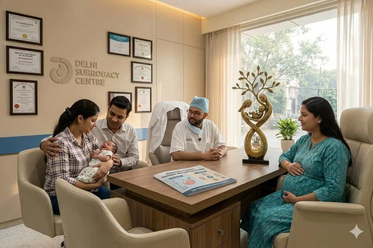 Detailed legal and medical consultation comparing surrogacy vs. adoption in India at Delhi Surrogacy Centre under Dr. Mannan Gupta.