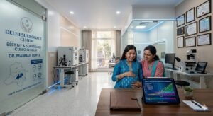 Fertility specialists evaluating embryo quality parameters to optimize the surrogacy success rate in Delhi at Delhi Surrogacy Centre.